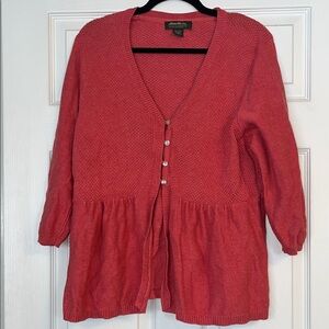 Eddie Bauer Women's orange Cardigan Sweater